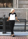 B & W Block Blouse (White)