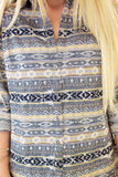 Aztec Denim Blouse